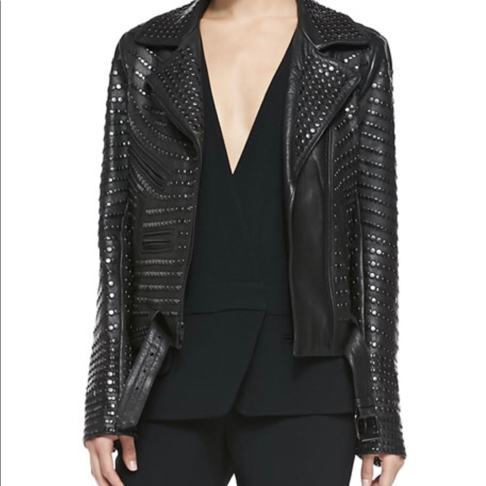 ALC Studded Black Leather Motorcycle Jacket